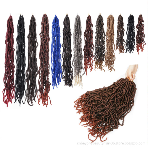 36 inch Nu Faux Locs Crochet hair  wholesale Synthetic Distressed Crochet Soft Faux Locs for black women boho colored locs